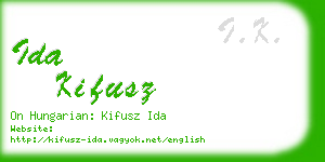 ida kifusz business card